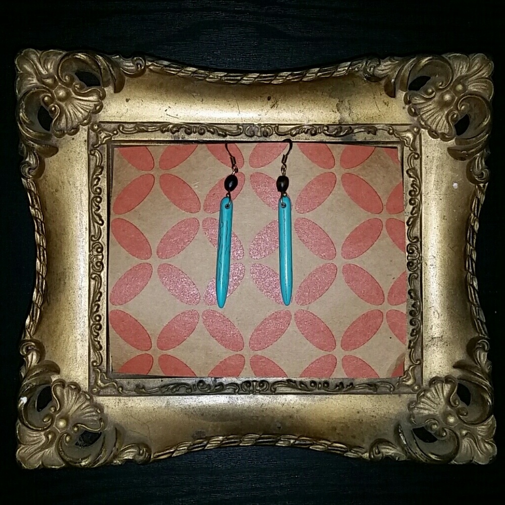 Artisan made turquoise bar earrings,NWT
